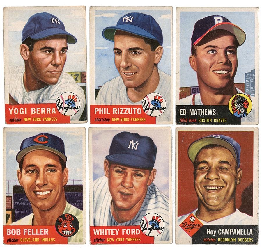 Sports and Non Sports Cards - 1953 Topps Baseball Collection Including Campanella, Ford, Berra, & Hi Numbers (170+)