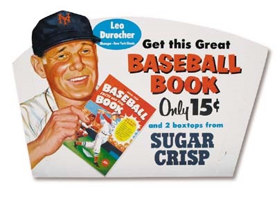 The Ivy League And Collegiate Program Archive - 1950's Leo Durocher Baseball Book Advertising Sign (20x31")