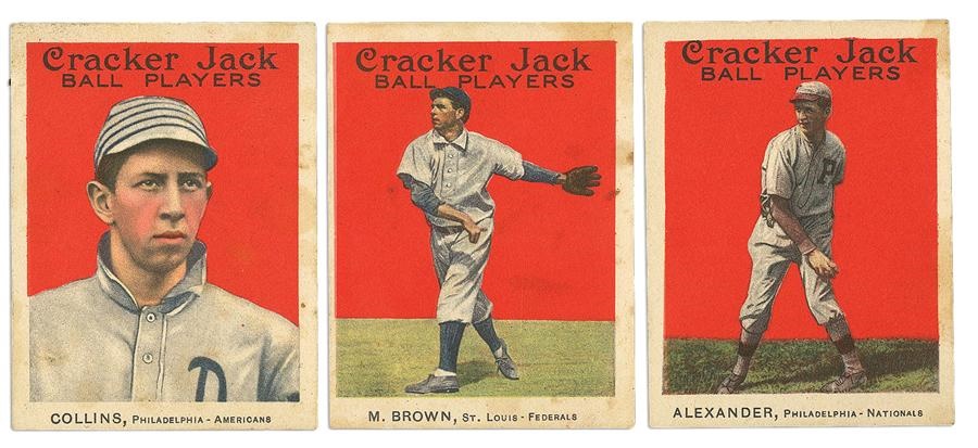 Sports and Non Sports Cards - 1914 Cracker Jack HOF Collins, Brown , & Alexander (3)