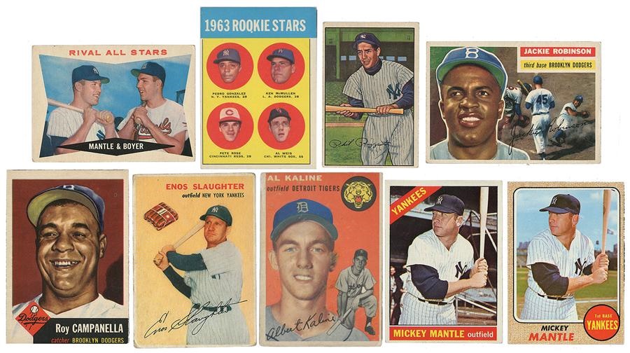 - 1940's-1980 Baseball Card Collection Including Mantle, Robinson, & Rose (100+)