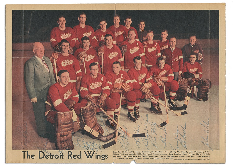 - Detroit Red Wings Over Sized Team Signed Photo With Terry Sawchuk