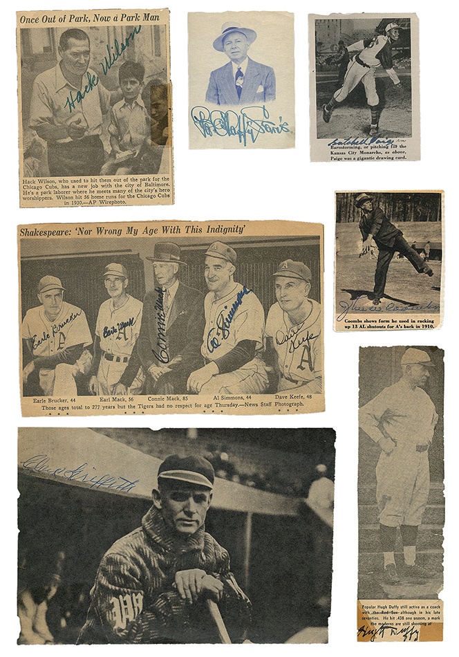 The Letter Writer Collection - Newspaper and Magazine Photo Collection Including Hugh Duffy, Lloyd Waner, & Hack Wilson (8)