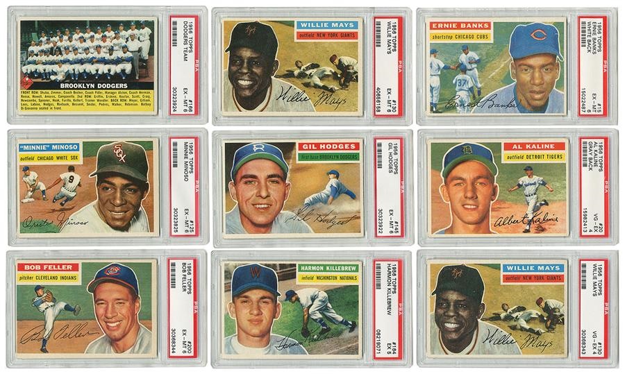 - 1956 Topps Graded Collection including Stars and HOF (75)