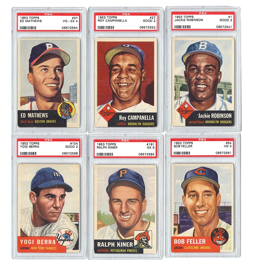 - 1953 Topps PSA Graded and Ungraded Card Accumulation including Stars and HOF (210+)