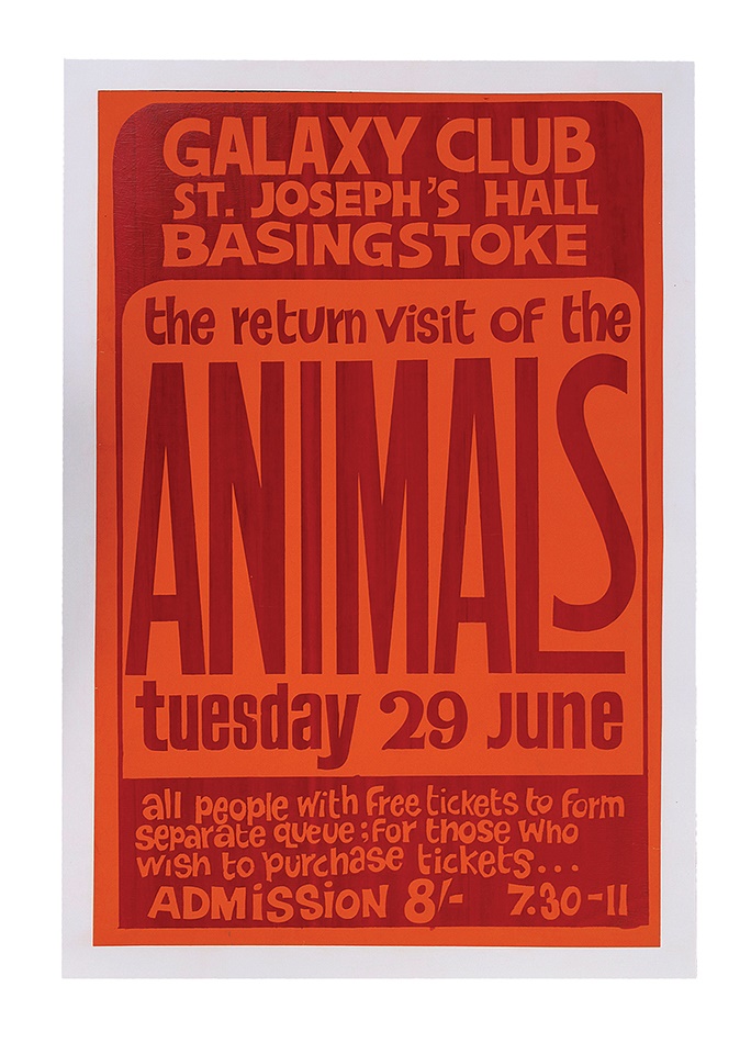 Rock 'n'  Roll - 1965 Animals Galaxy Club Poster