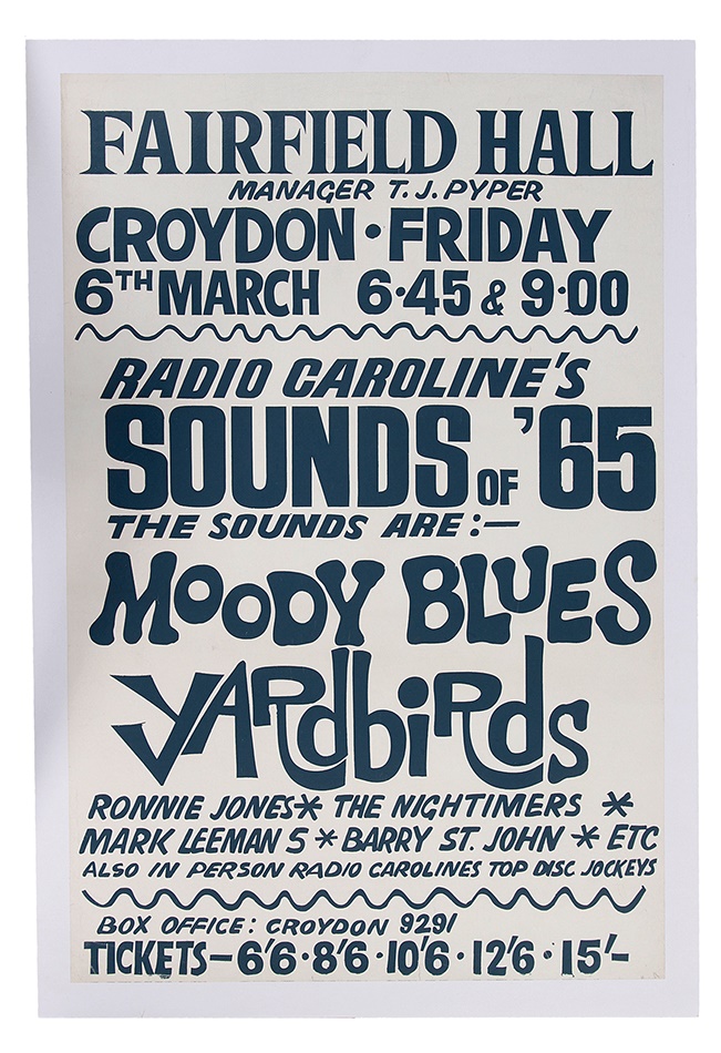 - Moody Blues and Yardbirds Fairfield Hall Poster