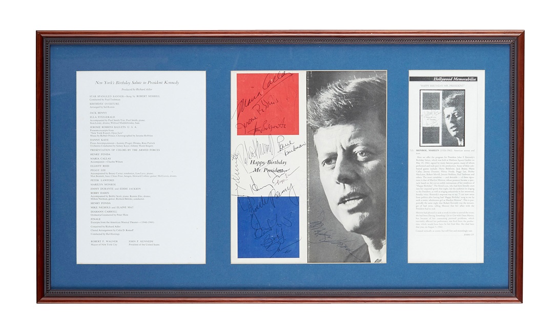 Rock And Pop Culture - JFK Birthday Program Signed By Marilyn Monroe and Others