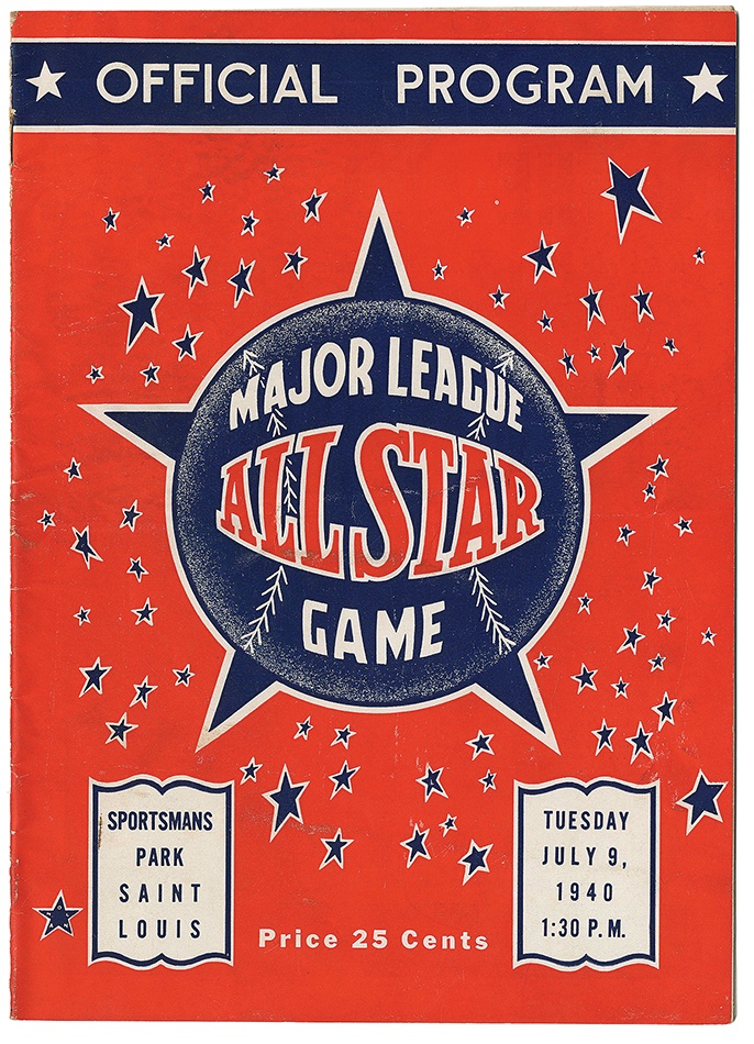 Baseball Memorabilia - 1940s-50s All Star Game Program Collection (5)