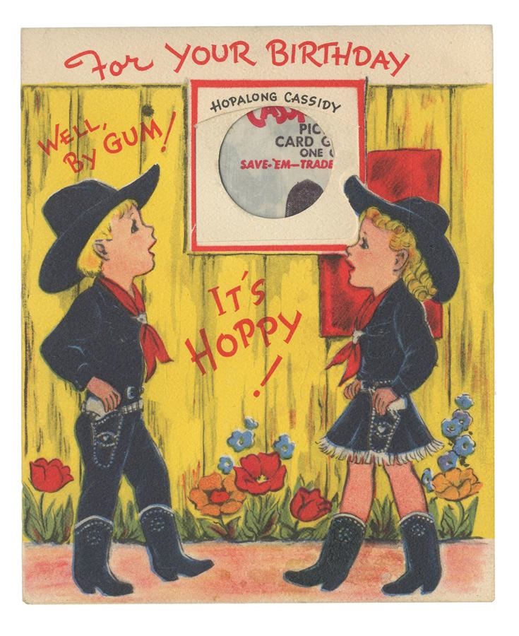 - 1950 Hopalong Cassidy Unopened Pack Birthday Card
