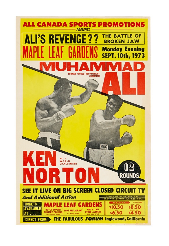 - 1973 Muhammad Ali vs. Ken Norton II Clsoed Circuit Poster