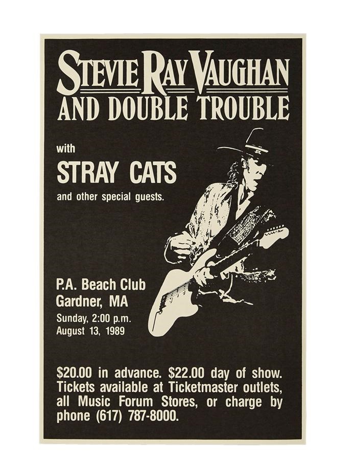 Rock 'n'  Roll - 1989 Stevie Ray Vaughan & Stray Cats Concert Poster