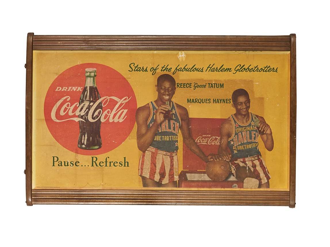 - 1950s Harlem Globetrotters Coca Cola Sign