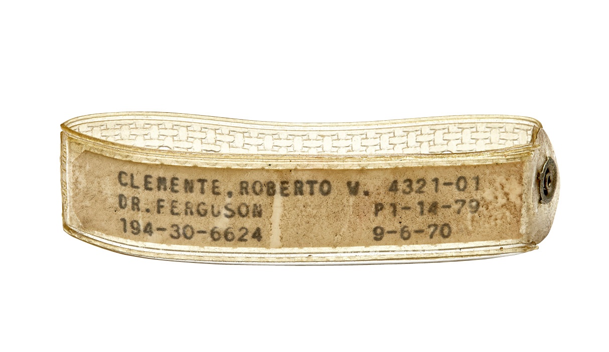 Baseball Memorabilia - 1970 Roberto Clemente Hospital Bracelet