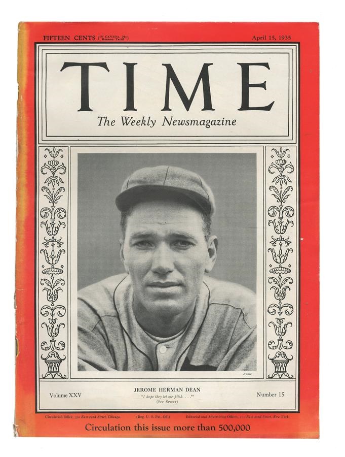 Baseball Memorabilia - Time Magazine High-Grade Lot of Scarce Baseball Covers (5)