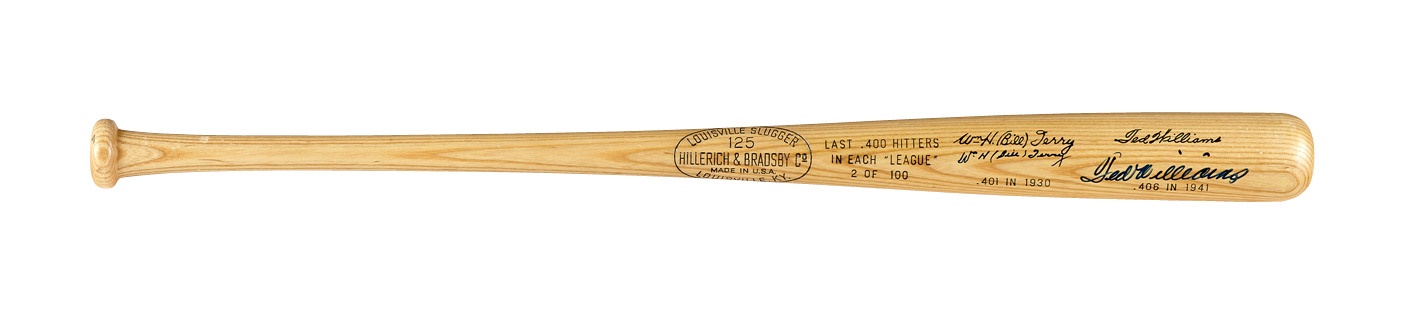 - Ted Williams and Bill Terry Signed Bat
