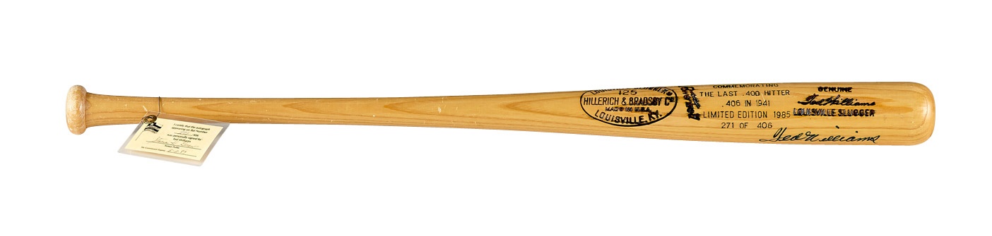 - Ted Williams Signed .406 Bat