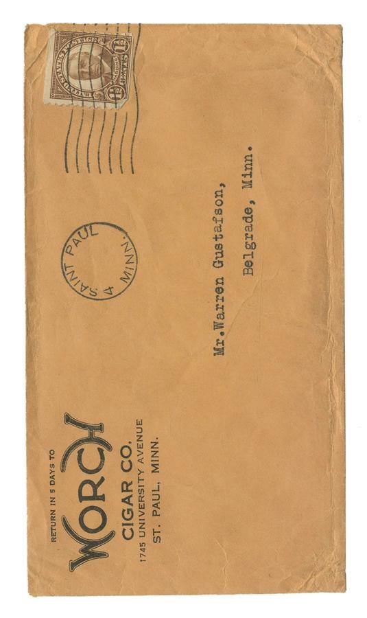 - 1933 Worch Cigar Original Envelope