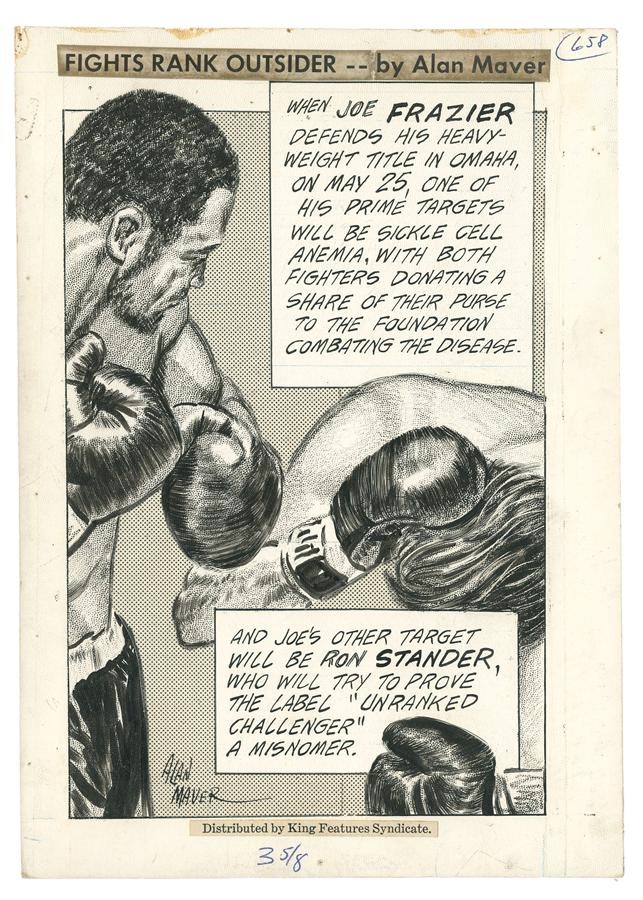 - 1960s-'70s King Features Boxing Original Art by Alan Maver