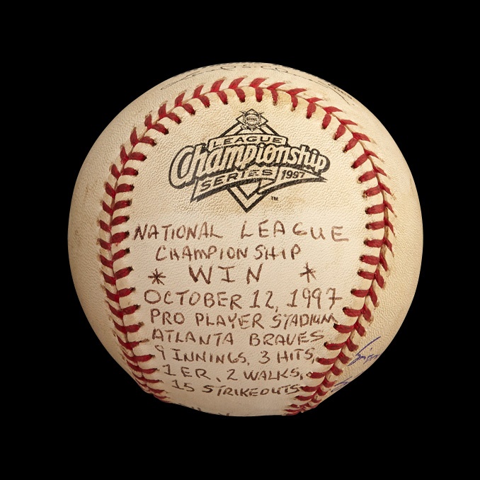 The Livan Hernandez Collection - 1997 National League Championship Series Last Out Baseball