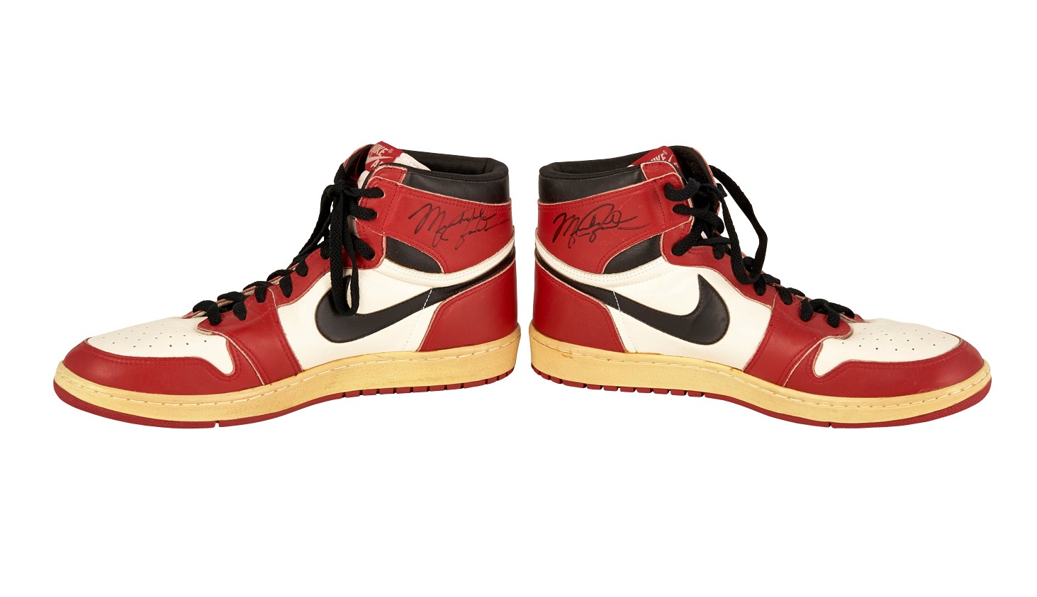 - 1984-85 First Year Air Jordan's Both Vintage Signed By Michael Jordan
