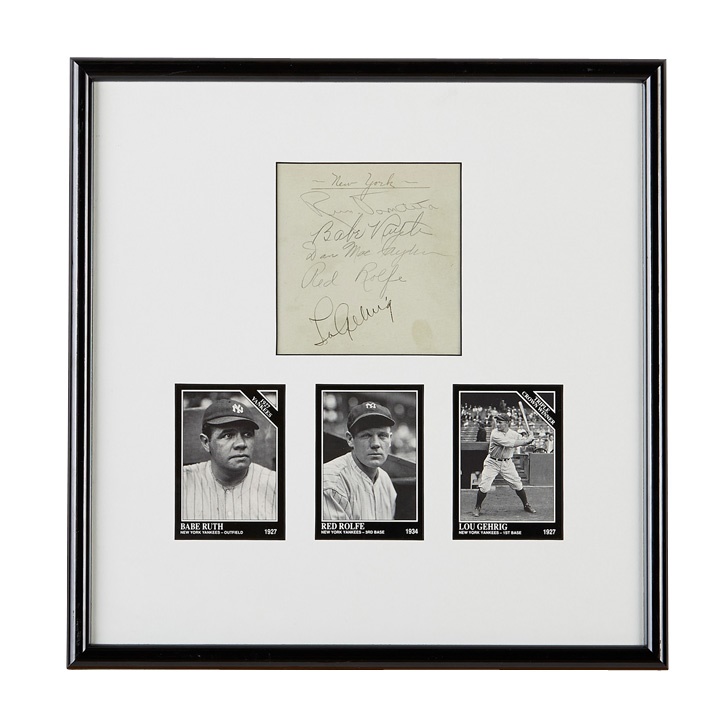 - Babe Ruth and Lou Gehrig Signed Team Sheet