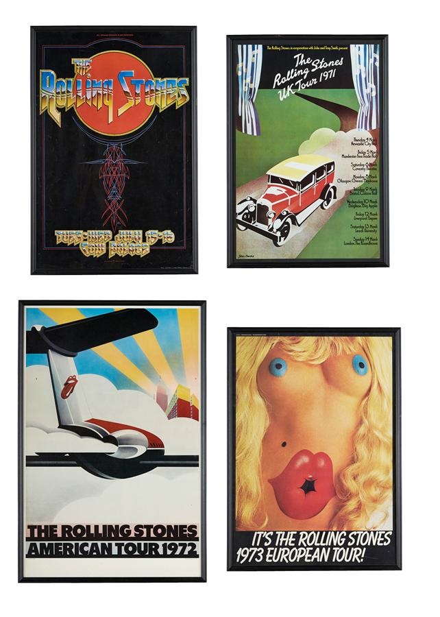- 1971, 1972, 1973 & 1975 Rolling Stones Tour Poster Collection (4)