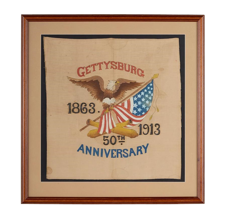 Rock And Pop Culture - 1913 50th Anniversary of Gettysburg Hand-Painted Banner