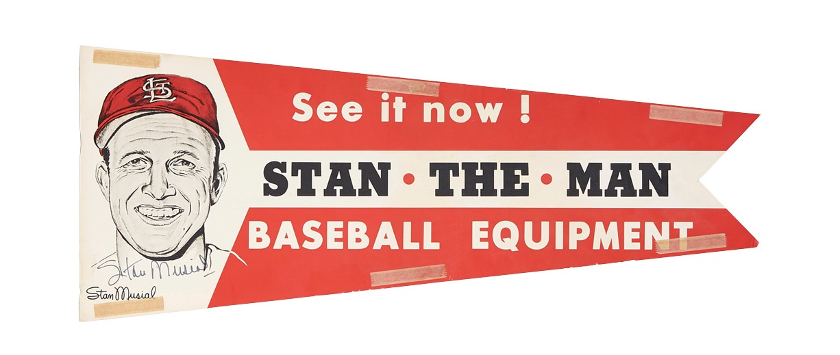 Baseball Memorabilia - Stan Musial Signed Equipment Sign