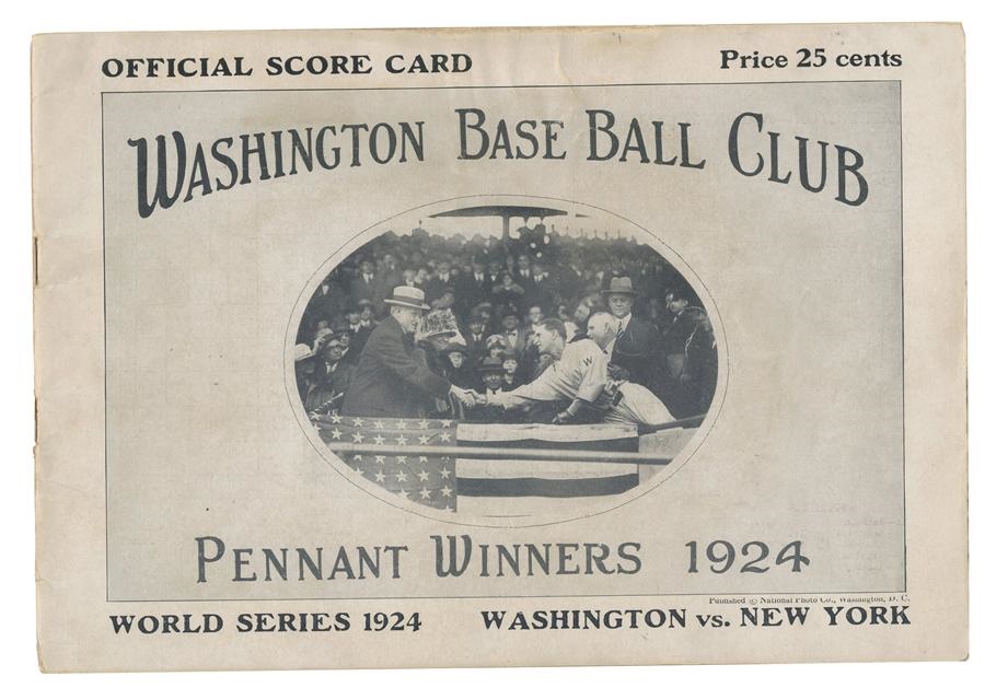 Baseball Memorabilia - 1924 World Series Program Washington vs. New York