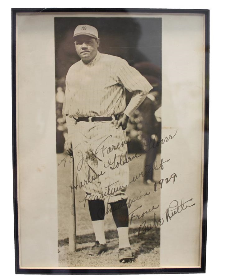 Babe Ruth Harlem Boxing Signed Photograph