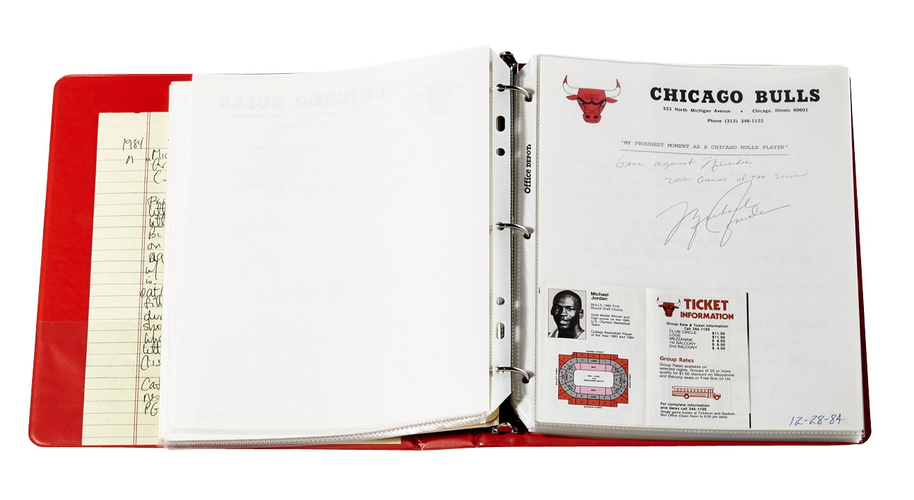 - 1984 Michael Jordan & Chicago Bulls "My Proudest Moment As A Chicago Bulls Player" Signed Letters (28)