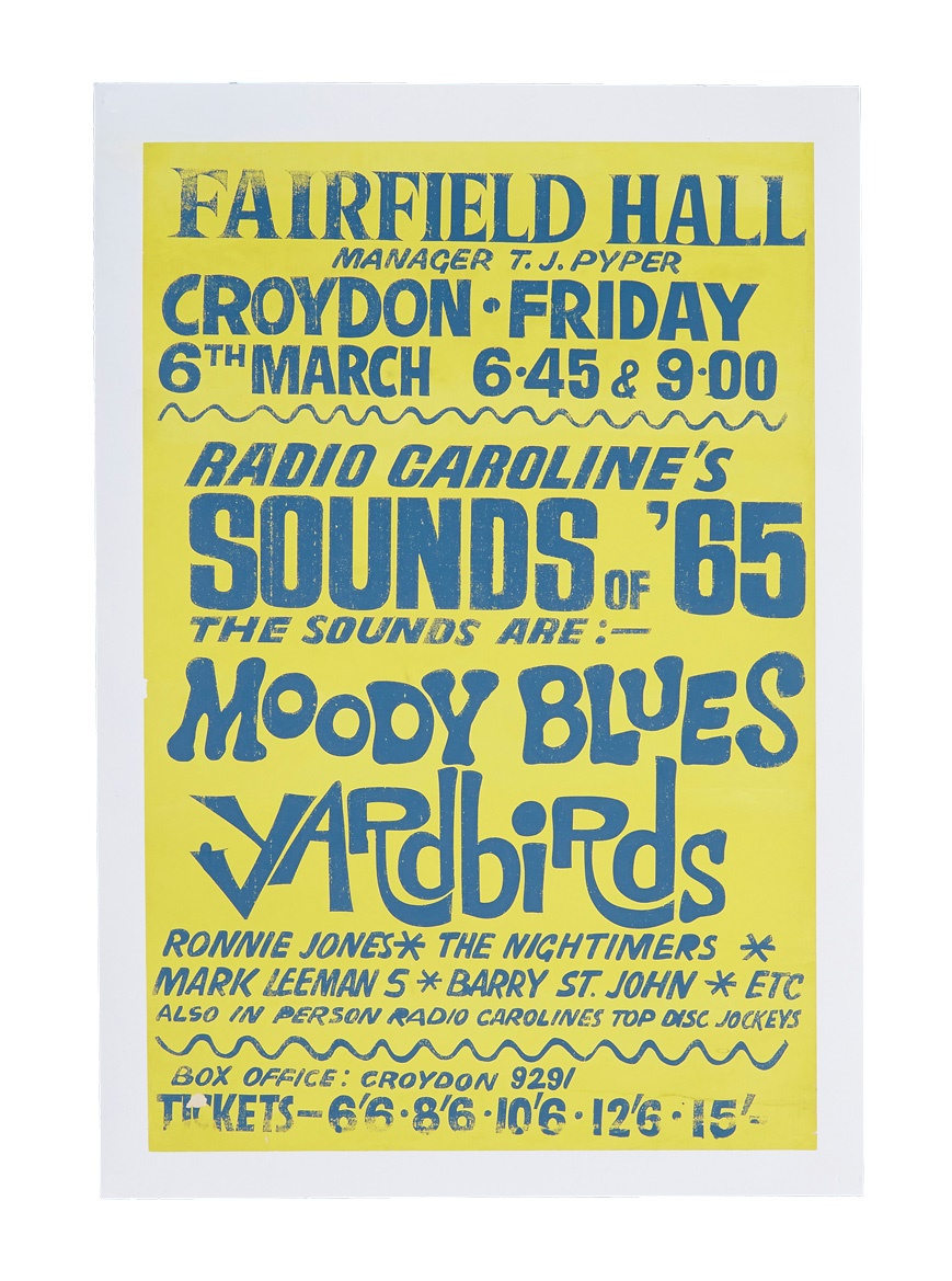 Rock 'n'  Roll - Moody Blues and Yardbirds Fairfield Hall Poster