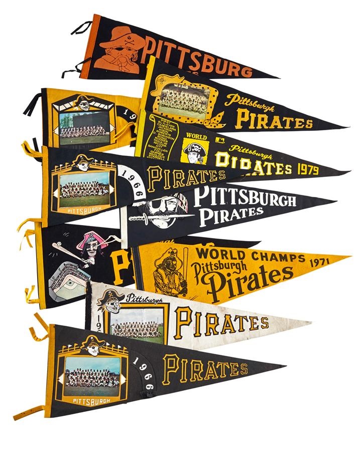 Baseball Memorabilia - Pittsburgh Pirates Pennant Collection Including World Series (24)