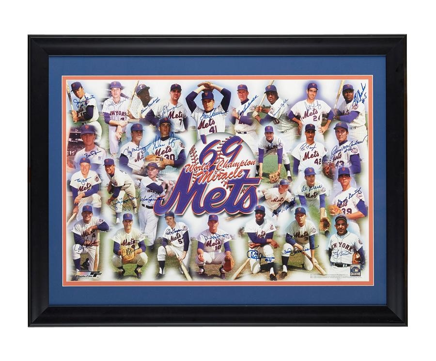 NY Yankees, Giants & Mets - 1969 World Champion New York Mets Signed Poster