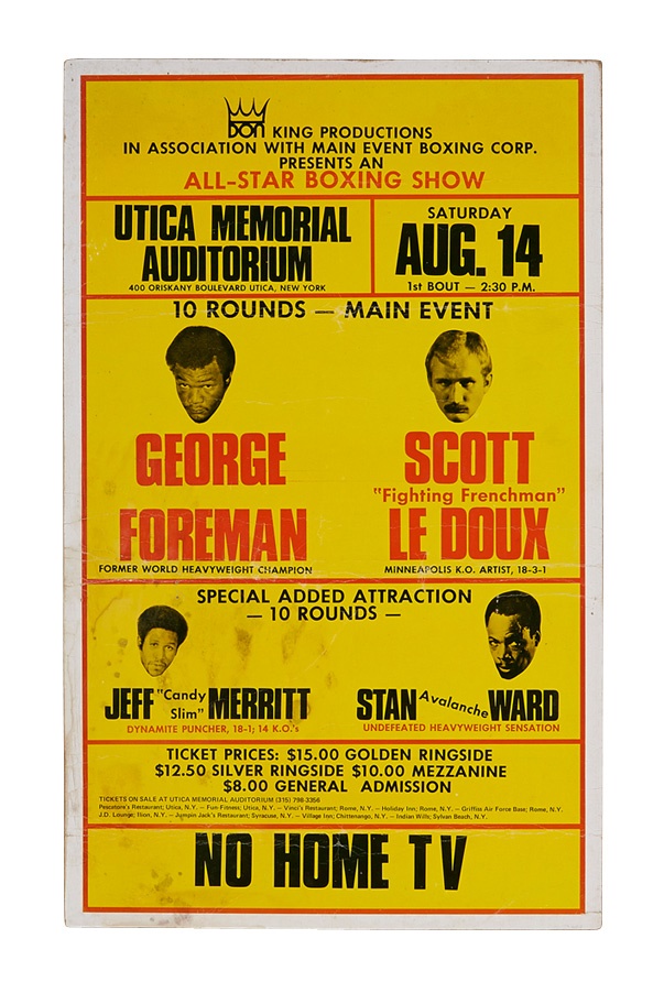 - 1974 George Foreman vs. Scott LeDoux On-Site Fight Poster