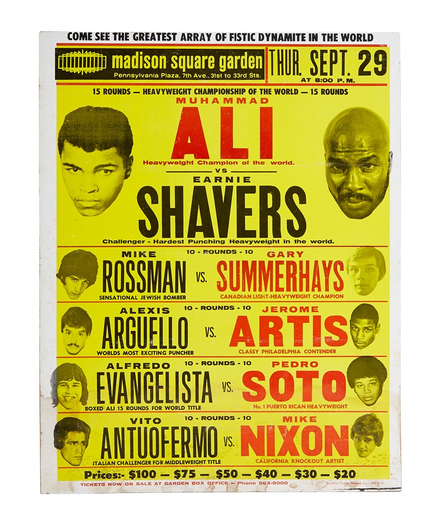 - 1977 Muhammad Ali vs. Earnie Shavers On-Site Fight Poster