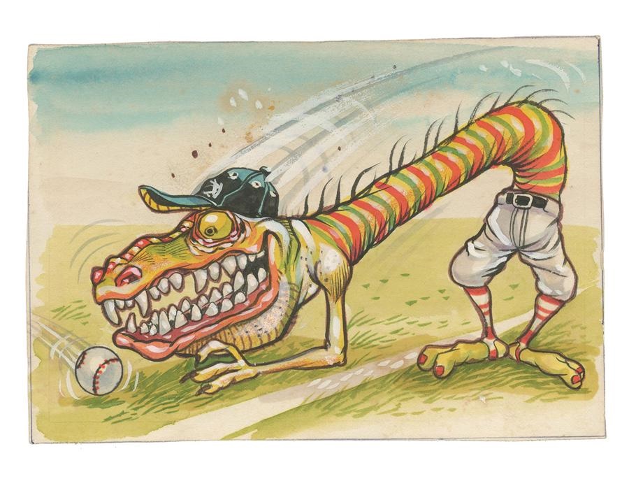 Sports and Non Sports Cards - 1973 Donruss Baseball Super Freaks Origial Art