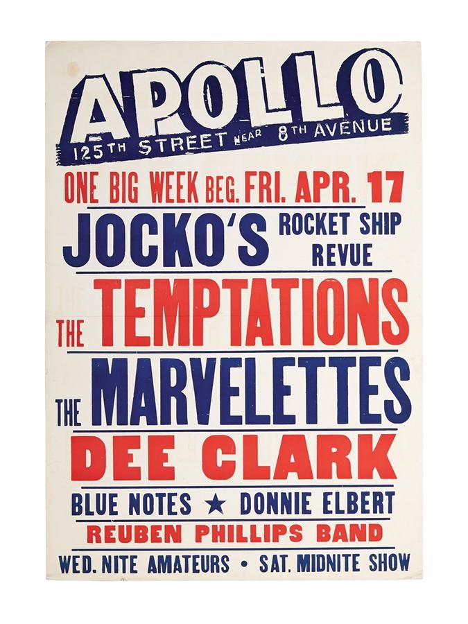 Rock 'n'  Roll - The Temptations at the Apollo  Theatre Boxing Style Poster