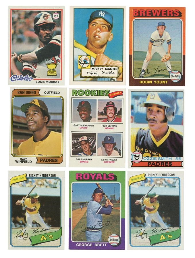 Sports and Non Sports Cards - 1974-1980 Topps Baseball Card Set Collection Including 1952 Reprint (8)