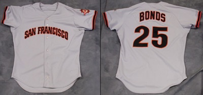 - 1997 Barry Bonds San Francisco Giants Game Used Jersey