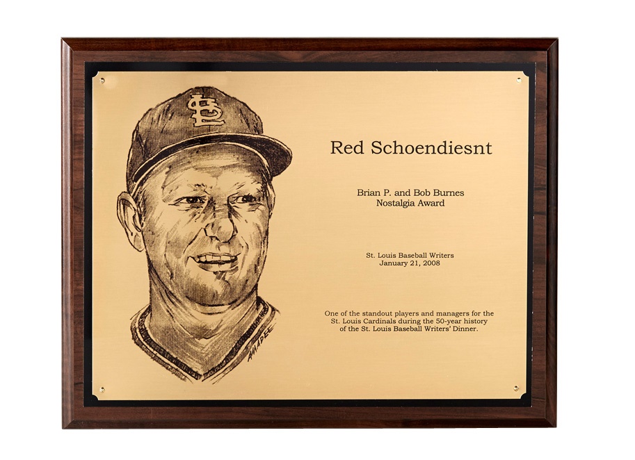 St. Louis Baseball Writers Nostalgia Award Plaque