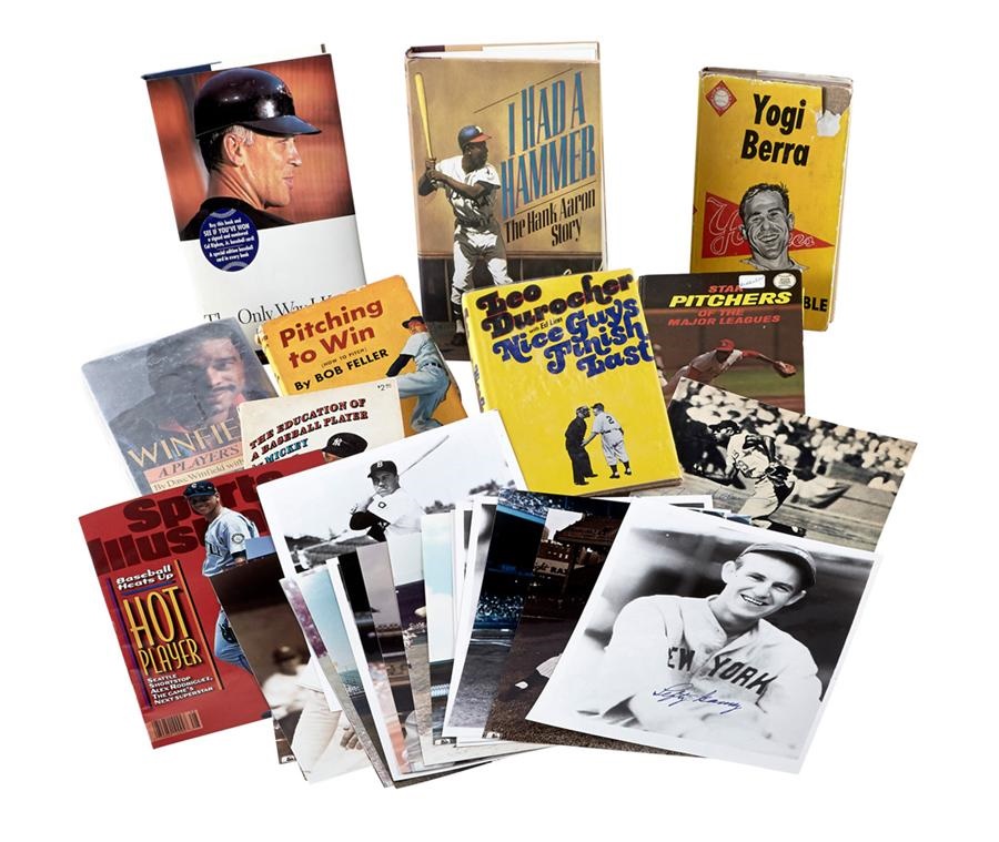 Baseball Memorabilia - Book & Photo Signed Collection Including Mantle, Aaron & Ripken (28)
