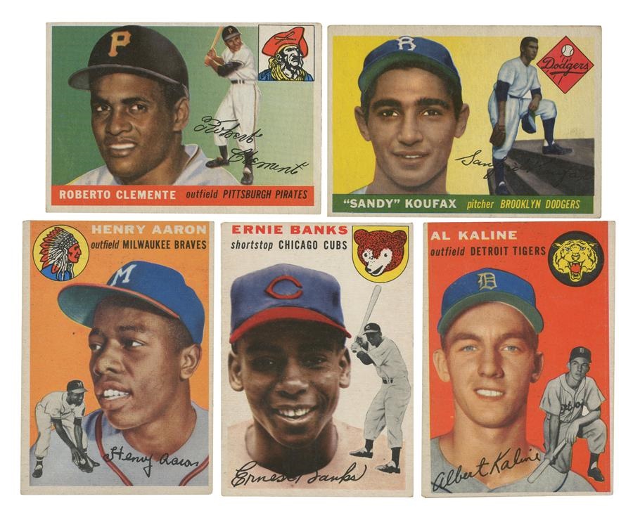 - 1954-1955 Topps Baseball Collection Including Aaron, Banks, & Clemente Rookies (19)