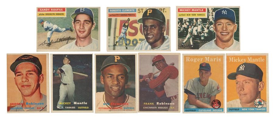 Sports and Non Sports Cards - 1956-1958 Topps Star Collection Including Mantle, Maris & Clemente (48)