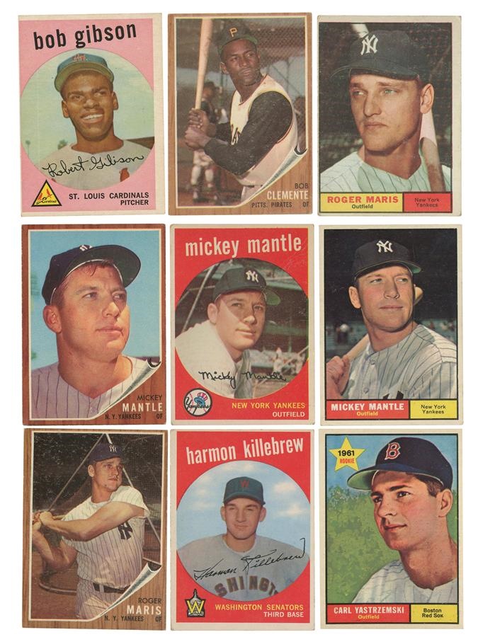 Sports and Non Sports Cards - 1959-1962 Star Card Collection Including Mantle, Maris & Clemente (71)