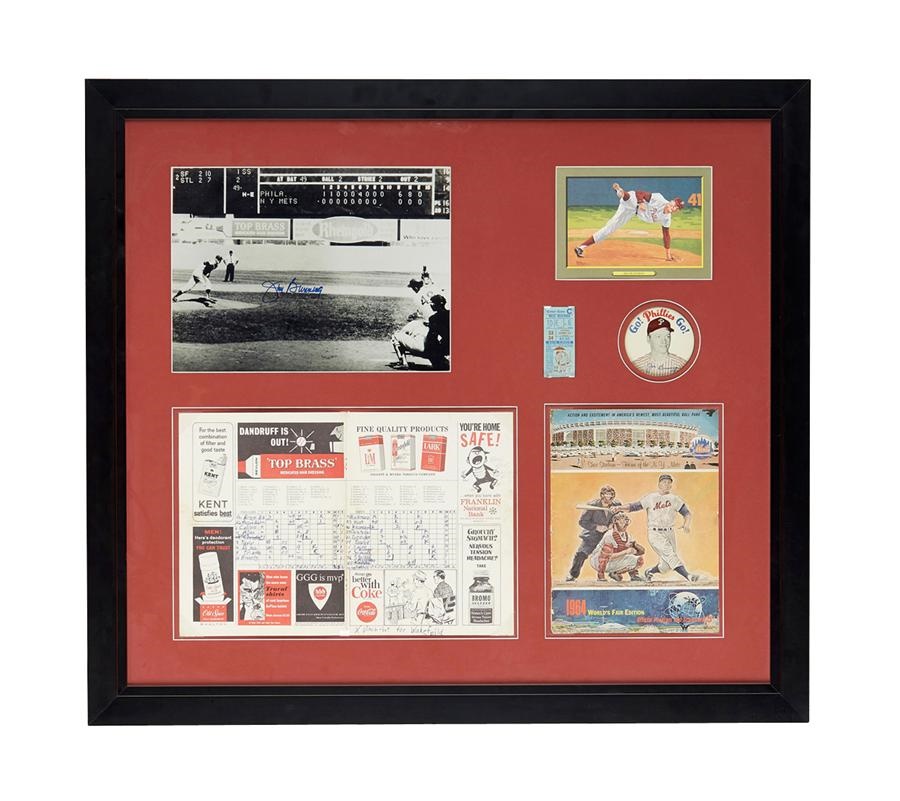 Baseball Memorabilia - 1964 Jim Bunning Perfect Game Display