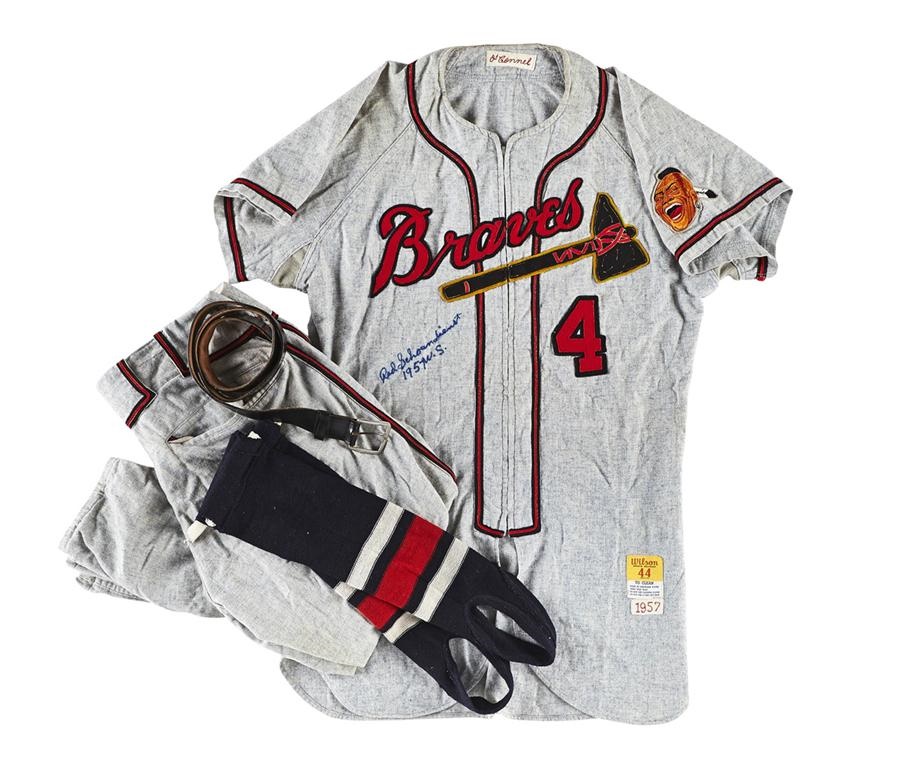Red Schoendienst Equipment - 1957 Milwaukee Braves Uniform Worn During the Regular Season and World Series