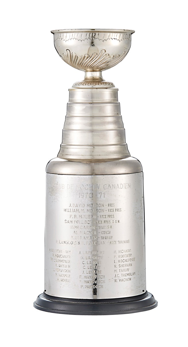 - 1970-71 Montreal Canadians Stanley Cup Trophy Presented to Players