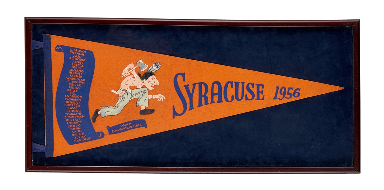 - 1956 Syracuse Football Scroll Pennant With Jim Brown