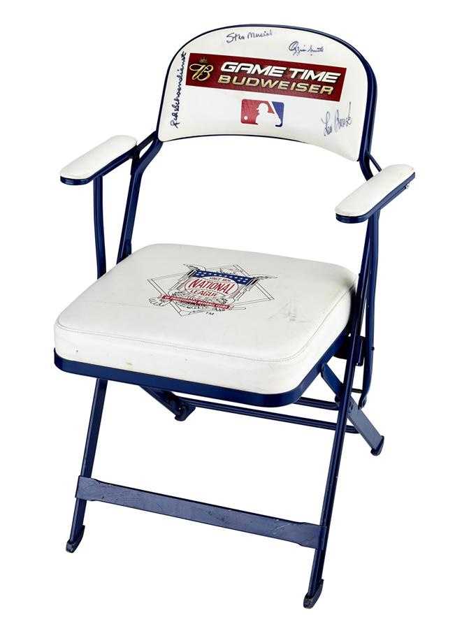 Red Schoendienst Miscellaneous - Old Busch Stadium Signed Folding Chair